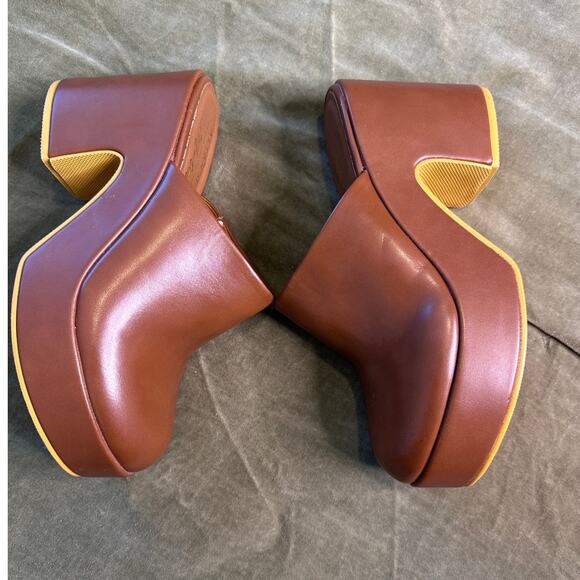 NEW Altar'd State Matisse Jayde Brown Faux Leather Platform Mules 6 - Picture 6 of 8